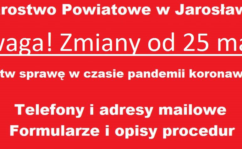 Jarosław: Zmiany w organizacji pracy Starostwa Powiatowego