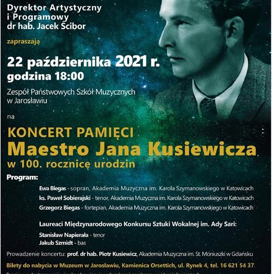 Jarosław: Przełożony koncert pamięci Jana Kusiewicza odbędzie się 22 października