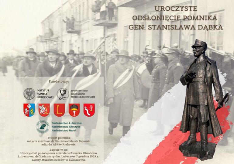 Lubaczów: 6 grudnia zostanie odsłonięty pomnik Stanisława Dąbka
