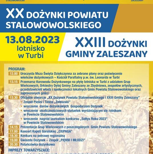 Stalowa Wola: Zapraszamy na XX Dożynki Powiatu Stalowowolskiego